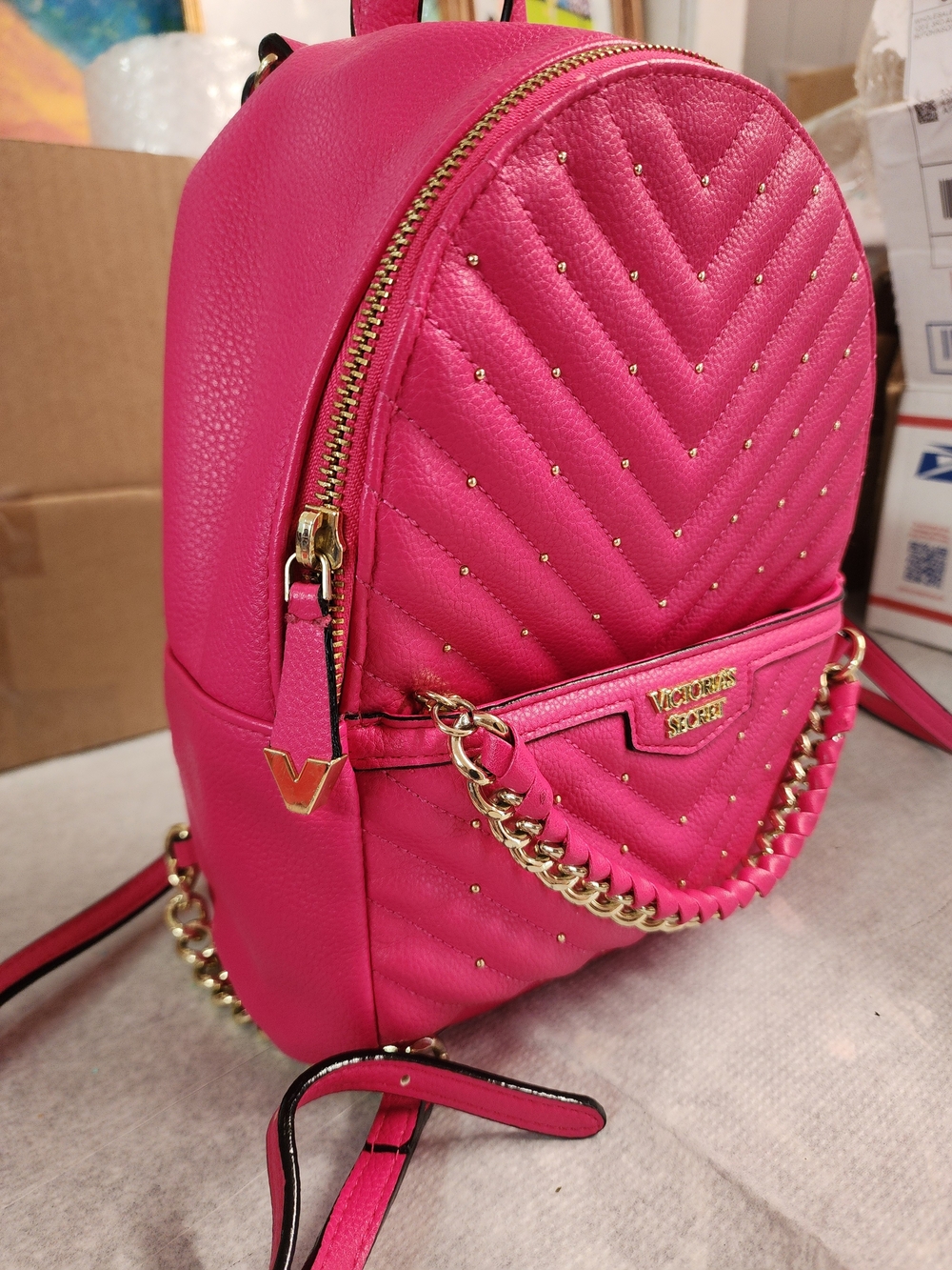 Victoria's Secret Hot Pink Quilted Mini Backpack